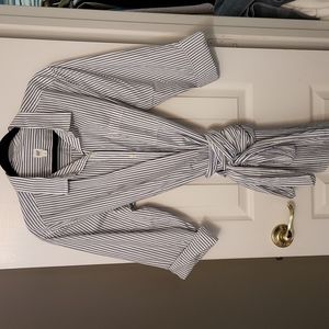 Classic Cotton button up shirt-tunic with waist tie